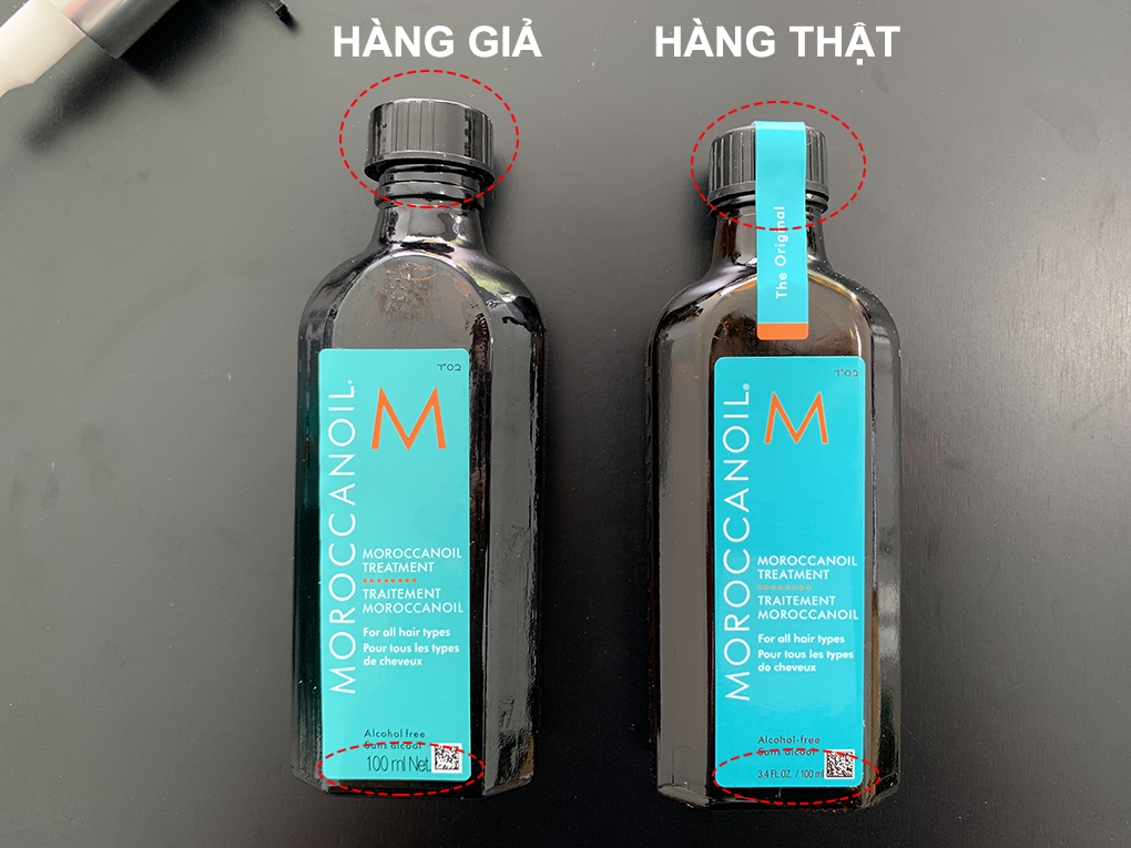 Phân biệt dầu dưỡng tóc Moroccanoil mặt trước